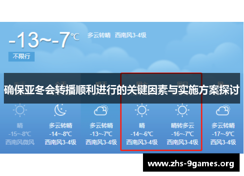 确保亚冬会转播顺利进行的关键因素与实施方案探讨